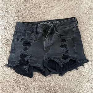 American Eagle black jean shorts